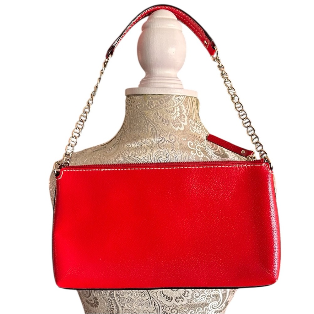 NEW kate spade Red Leather Chain Strap purse baddie designer date night upscale - Picture 2 of 7